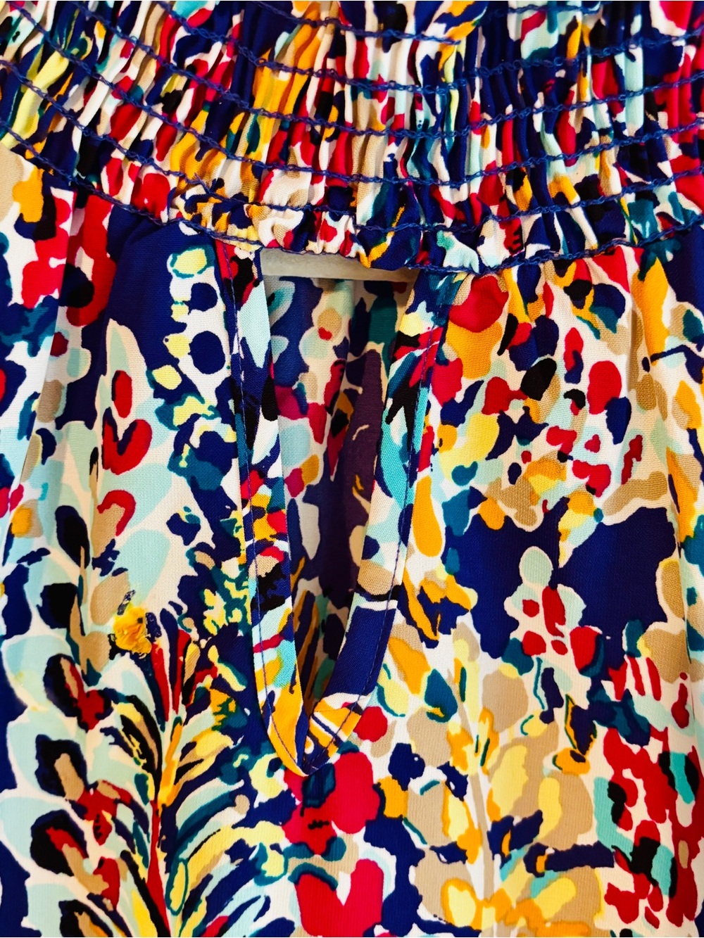 Chic Soul 2X Colorful Floral Ruffle Sleeve Smocked Neck Blouse - Picture 3 of 10